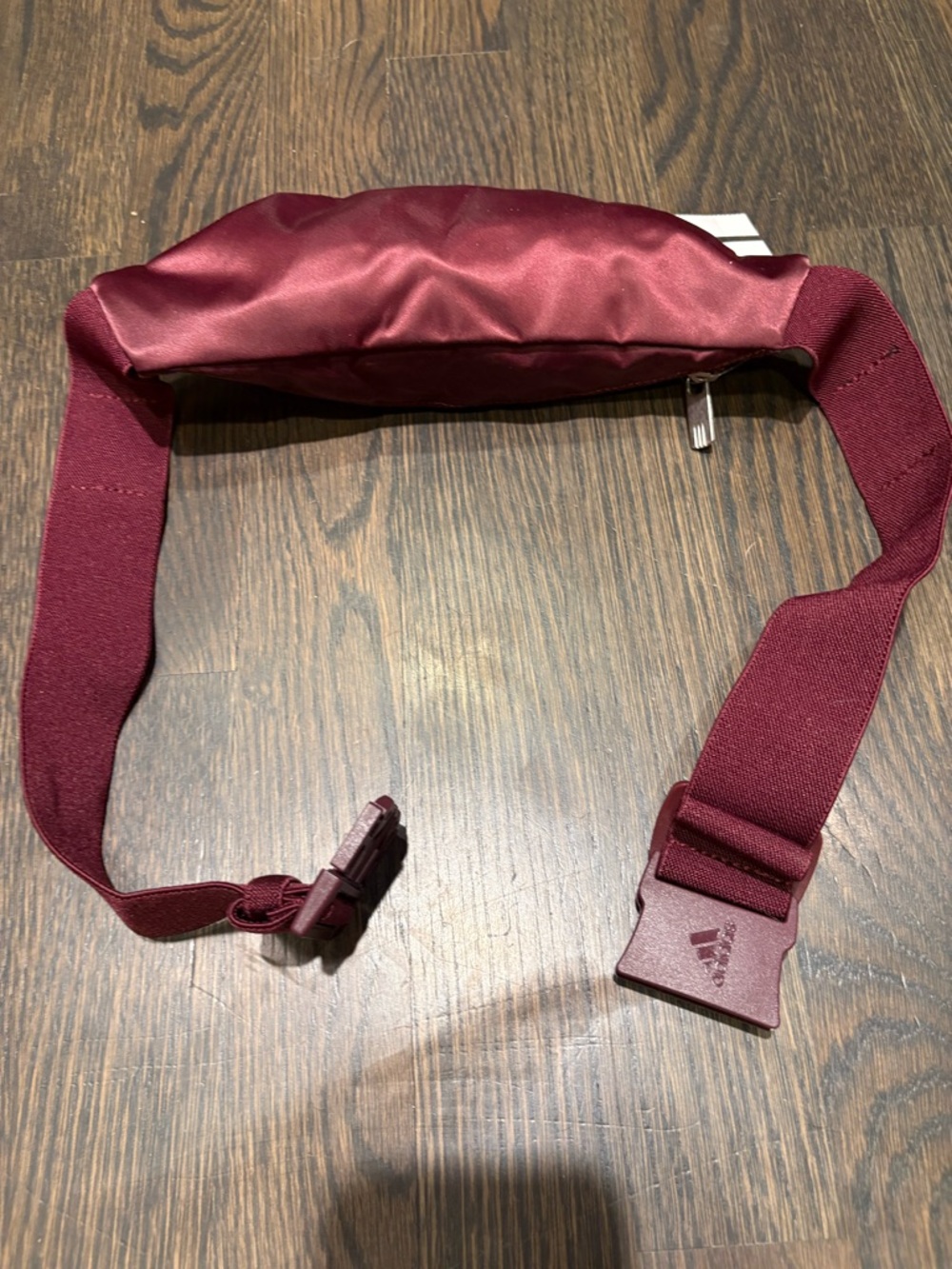 IVY PARK adidas Maroon Belt Bag with Silver Zip one size fits most elastic belt - Picture 7 of 11